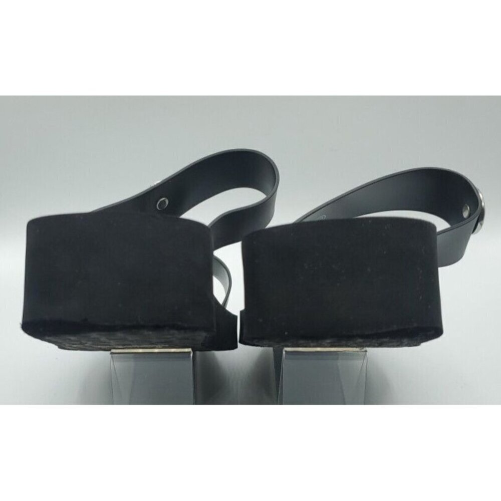 Brighton Sandals Size 10 Leather Black Medallion Wedge Cushioned Slip On - Picture 11 of 14